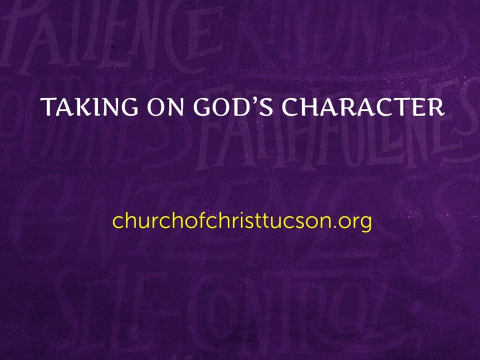Taking On God's Character